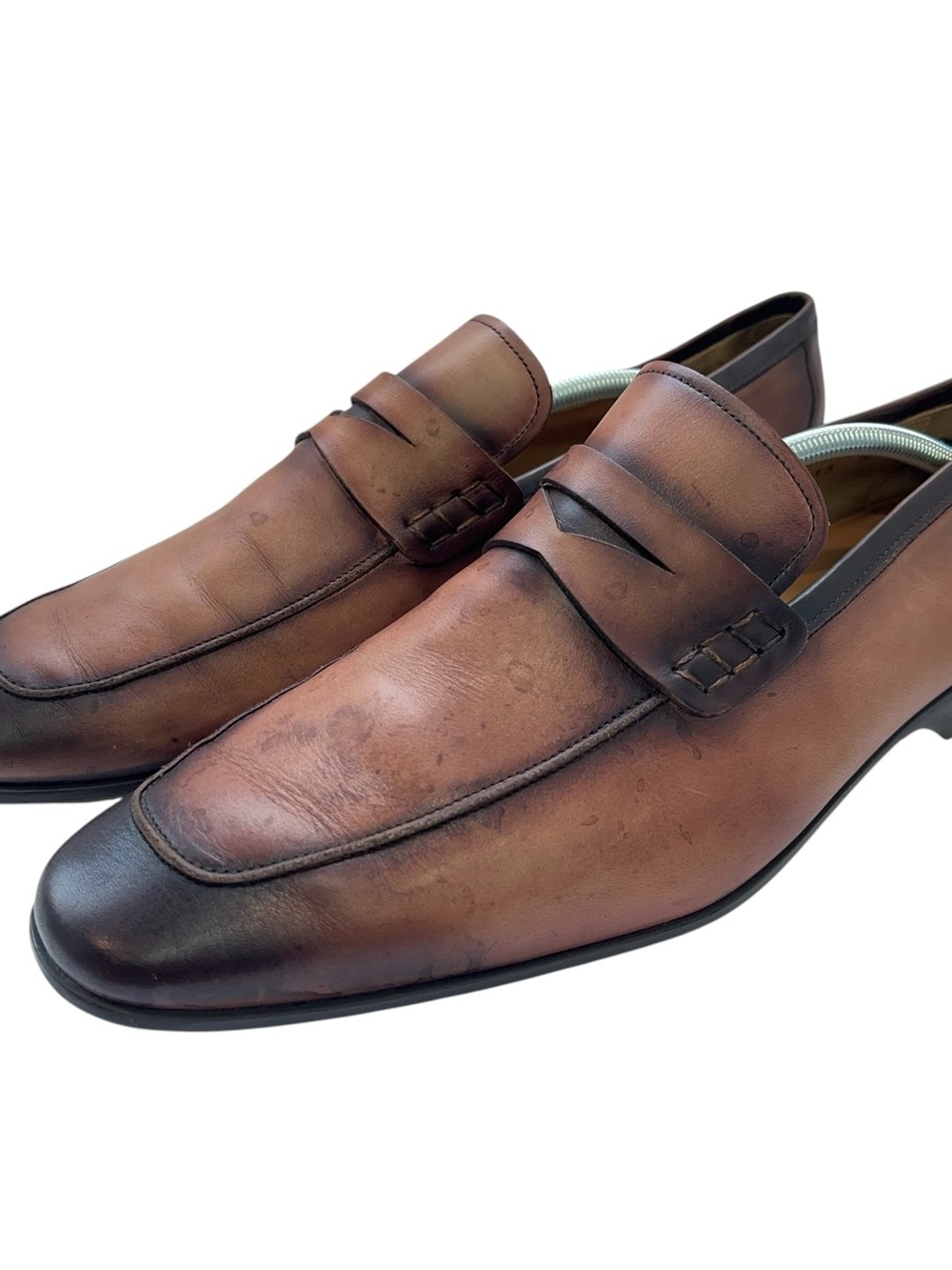 Magnanni Ramiro II Loafers Mens Size 13 Leather Tabaco Brown Made In Spain